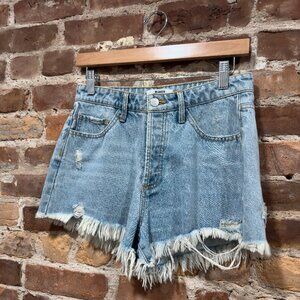 BB Dakota by Steve Madden Light Blue Distressed Denim Jean Shorts